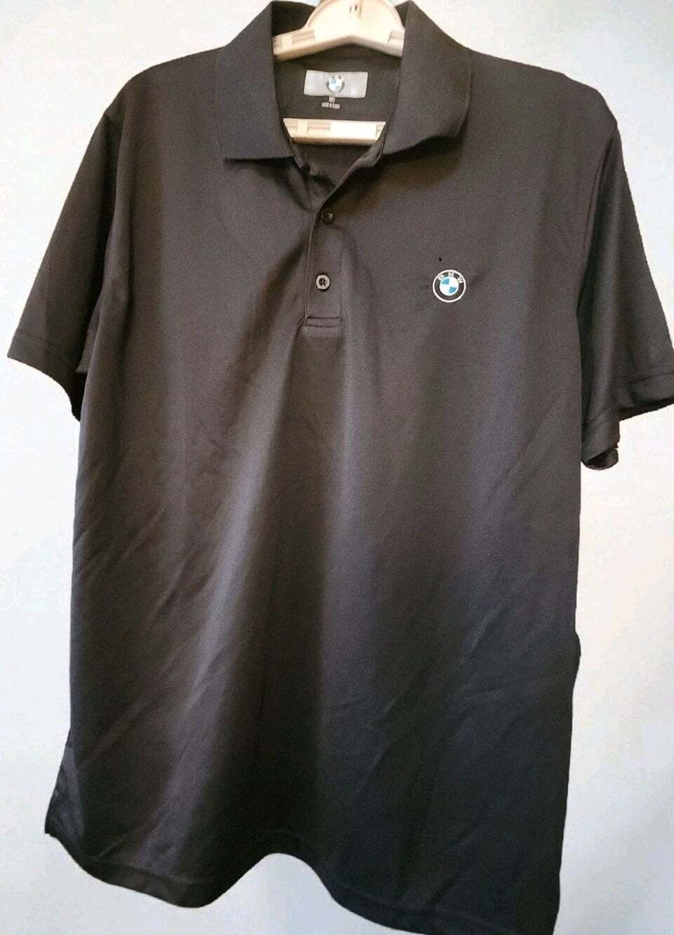 BMW Polo Shirt Mens Medium Logo Embroidered Collared Short Sleeve B7 READ